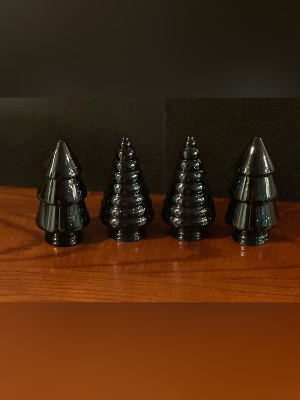 Set of 4 Decorative Green Ceramic Trees